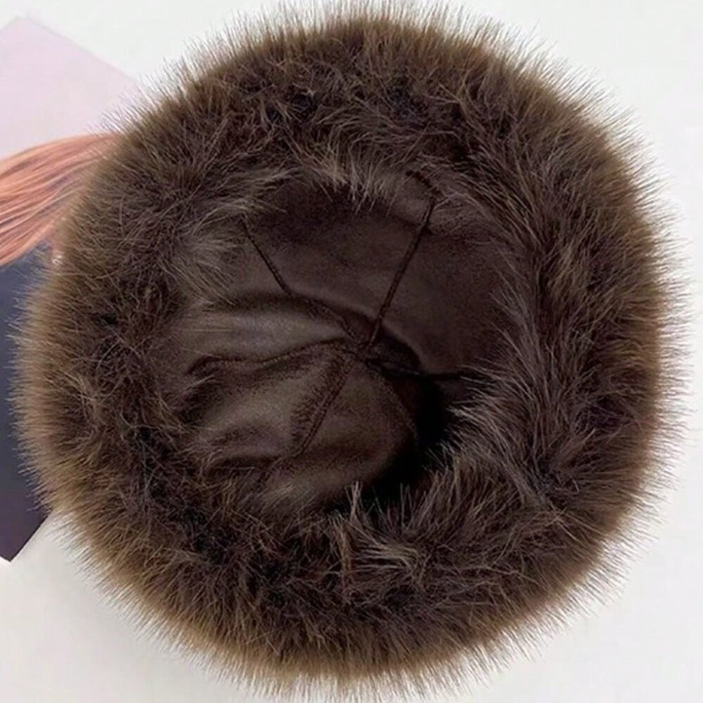 Multicolor Casual Women's Thick Warm Leopard Hat - Picture 3 of 5